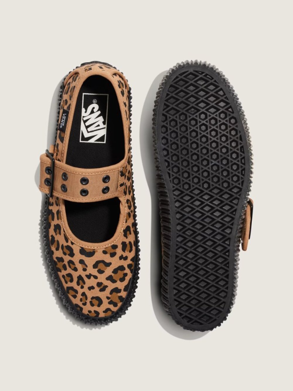 Vans Mary Jane Creeper Shoe in Leopard Brown. Sz: 8 - Picture 2 of 11